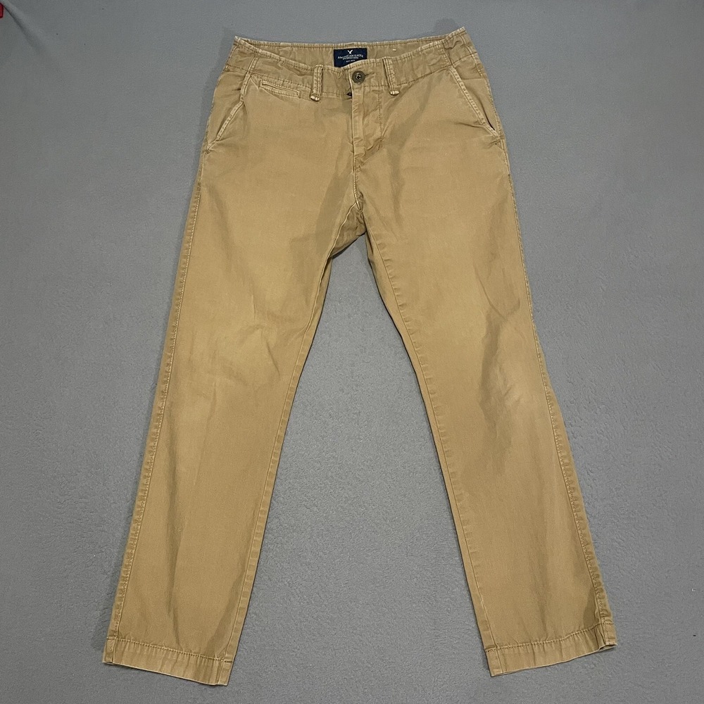 Mens AE American Eagle Beige Slim‎ Chino Straight Leg Pants Size 29x30(29)
